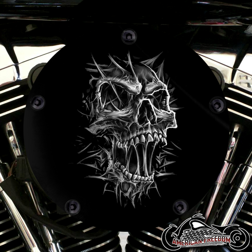 Harley Davidson High Flow Air Cleaner Cover - Webbed Skull